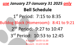  Bell Schedule